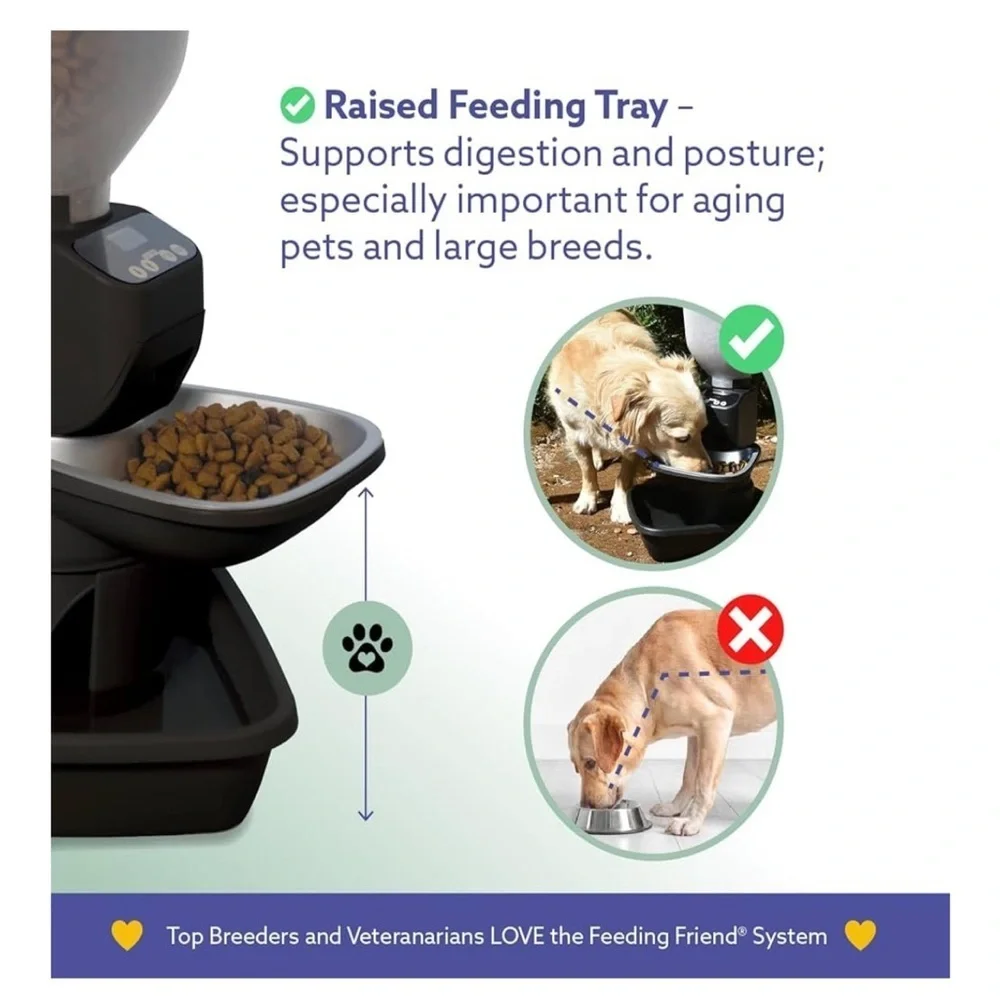 Brand New Automatic Dog Cat Pet Feeder w/ Water Dispenser Black Battery Operated